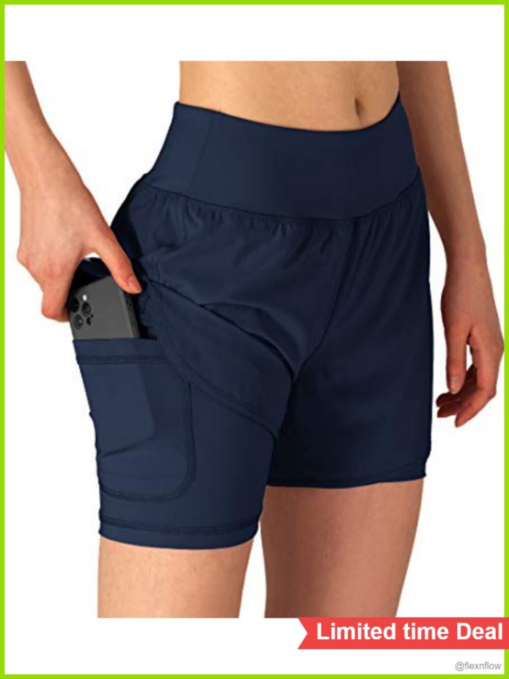Women's 2 in 1 Running Shorts Polyester Spandex Athletic Gym Yoga Liner